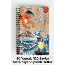 Anime Marketi Pokemon Tasarımlı A5 Spiralli Sert Kapak Defter 120 Sayfa