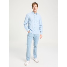 Wrangler Regular Fit Açık Mavi Erkek Gömlek W5MY205279M31 Uzun Kollu Gömlek