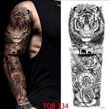 Tattoo Geçici Aslan ve Saat Figürlü Kol Dövme Tattoo