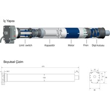 Cuppon 70-120 Nm Redüktörlü Kepenk Tüp Motor