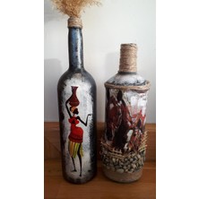 Himarry El Yapımı Ikili Afrikalı Kadın Vazo ve At Figürlü Biblo