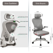 Karr Office Ofis Sandalyesi | Ergonomik Çalışma Sandalyesi | Ofis Koltuğu | 4-D Boyun Desteği | Ayarlanabilir Bel Desteği