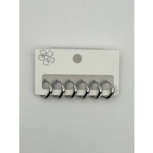 Arnes Jewelry Çelik Zirkon Taşlı Halka 3 Çift Set Küpe