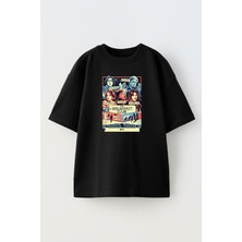 Nmg Tekstil Unisex Siyah Oversize Pamuk The Breakfast Club Baskılı Örme T-Shirt