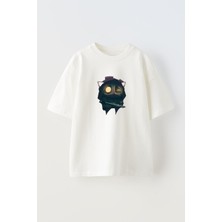 Nmg Tekstil Unisex Beyaz Oversize Pamuk Lol Karakteri Teemo Baskılı Örme T-Shirt