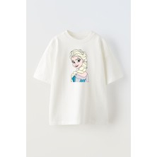 Nmg Tekstil Unisex Beyaz Oversize Pamuk Prenses Rapunzel Baskılı Örme T-Shirt