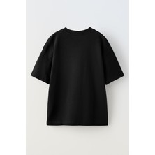 Nmg Tekstil Unisex Siyah Oversize Pamuk Ninja Kaplumbağalar Toplu Poster Baskılı Örme T-Shirt