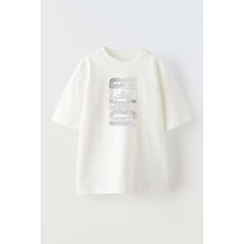 Nmg Tekstil Unisex Beyaz Oversize Pamuk Joker Yazı Poster Baskılı Örme T-Shirt