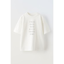 Nmg Tekstil Unisex Beyaz Oversize Pamuk If You Can Baskılı Örme T-Shirt