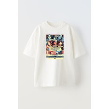 Nmg Tekstil Unisex Beyaz Oversize Pamuk The Breakfast Club Baskılı Örme T-Shirt