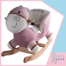 Dada Toys Sallanan Doldurulmuş At Peluş Rocker 60 cm Pembe-Beyaz 416008