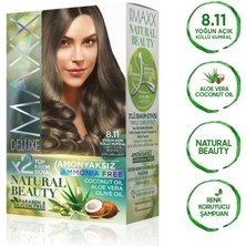 Maxx Deluxe Natural Beauty Amonyaksız Saç Boyası 8.11 Yoğun Açık Küllü Kumral