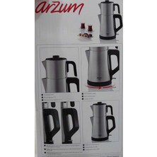 Arzum Modern AR3129 Tea Mechıne Çay Makinesi Gri 1-2 L 500+ L  Çelik  Met