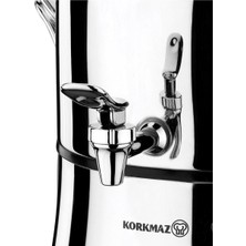 Nidage 500+ L 5.5lt Paslanmaz Çelik Inox/krom Semaver -Yeni Seri- Semaver Çelik  Bordo 3+ L