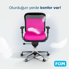 FOM Smith Ve Bels Visco Anatomik Oturma Simidi Ve Bel Destek Yastık Ofis Seti, Ortopedik, Fuşya