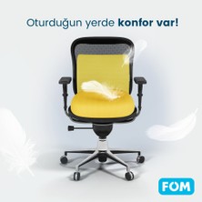 FOM Smith Ve Bels Visco Anatomik Oturma Simidi Ve Bel Destek Yastık Ofis Seti, Ortopedik, Sarı