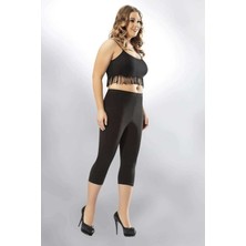 Mbb E-Ticaret Kota Büyük Beden Kadın Kapri Sporcu Likralı Düz Tayt Siyah 4005