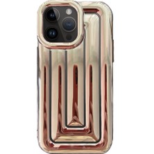 DEİLMİ iPhone 14 Pro Max Rudra Seri Labirent Desen 3D Metalik Silikon Kapak