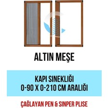 Mediterian Pileli (Pilse) Pileli Plise Sürgülü Akordiyon Katlanır Kapı Sinekliği (Plastik Kapı-Çelik Kapı) 90