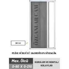 Mediterian 90 x 210 Plise Pileli Sürgülü Sineklik 0-90 x 0-210 Cm(Çelik Kapı, Ahşap Kapı ,pimapen Kapı )Pilise