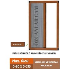 Mediterian 90 x 210 Plise Pileli Sürgülü Sineklik 0-90 x 0-210 Cm(Çelik Kapı, Ahşap Kapı ,pimapen Kapı )Pilise