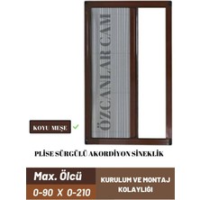 Mediterian 90 x 210 Plise Pileli Sürgülü Sineklik 0-90 x 0-210 Cm(Çelik Kapı, Ahşap Kapı ,pimapen Kapı )Pilise