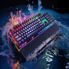 Reidan GK60 Oyuncu Klavyesi Bilek Destekli Akışkan  Işıklı Kablolu Masaüstü Bilgisayar Dizüstü Ofis Gaming Keyboard