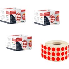 Tanex Nokta Etiket 10 mm Kırmızı 5000 Li ( Üç Kutu)