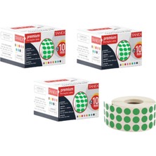 Tanex Nokta Etiket 10 mm Yeşil 5000 Li ( Üç Kutu)