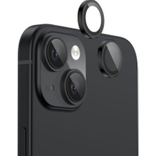 Ehio iPhone 15 Kamera Lens Koruyucu / Safir Cam / Metal Alışımlı / Çizilmelere Dayanıklı