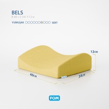 Fom Bels Visco Konforlu ve Rahatlatıcı Bel Destek Yastık, Ortopedik, 40 cm x 34 cm x 12 cm, Sarı