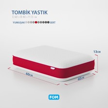 FOM Tombik Full Ortopedik Masaj Etkili Konforlu Visco Yastık, Ortopedik, 60 X 40 X 13, Kırmızı