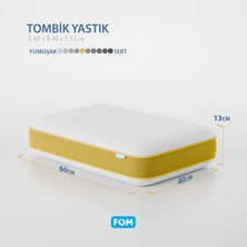 FOM Tombik Full Ortopedik Masaj Etkili Konforlu Visco Yastık, Ortopedik, 60 X 40 X 13, Sarı