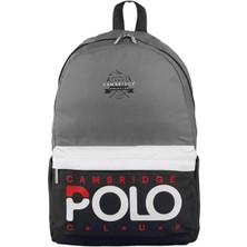 Cambridge Polo Club Preppy Tek Ana Bölmeli Unisex Sırt/okul Çantası Gri 2024(BESLENME Çantası Hediyeli)