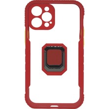 Miscase Iphone Standlı Korumalı Mıknatıslı Mola Telefon Kılıfı Kırmızı-Iphone 11 Pro Max