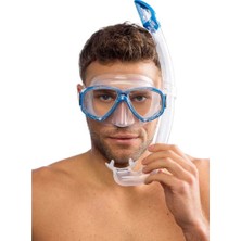 Cressi Perla-Mexico Maske Şnorkel Seti Şeffaf- Koyu Mavi