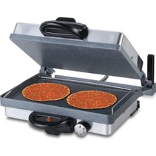 Mediterian  Silex Ekmek Lahmacun ve Tost Makinesi Gri Granit Bazlama Inox Tavalı 50 Hz / 60