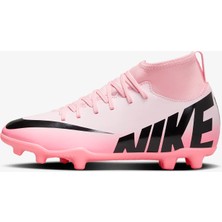 Nike Jr. Mercurial Superfly 9 Club Çocuk Kramponu Pembe Sentetik Deri Bağcıklı Tasarım