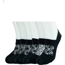 Mbb E-Ticaret 6 Adet Önü Transparan Kadın Desenli Babet Çorap