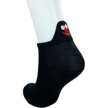 Mbb E-Ticaret 6 Çift Emoji Desen Nakış Baskılı Kadın Pamuklu Bilek Çorap (38-40)