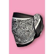 Bahels Özel Tasarım Zebra Leopar Iç Göstermeyen Pareo  45*145 cm