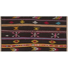 Grand Hedef Halı Sarı Rengi Çiçekli El Dokuma Vintage Kilim