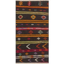 Grand Hedef Halı Gerçek El Dokuma Karışık Rengi Vintage Kilim