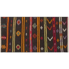 Grand Hedef Halı Gerçek El Dokuma Karışık Rengi Vintage Kilim