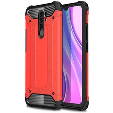 Techno Guru Redmi 9 Tam Koruma Sağlayan Çift Katmanlı Crash Premium Sert Silikon Kılıf