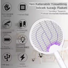 Reidan Şarjlı Raket Sivrisinek Sinek Öldürücü USB Uv Işıklı Sinek Öldürücü Sineksavar