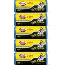 Ögem J-350 Jumbo Boy Çöp Poşeti (80 x 110 Cm) 10 Lu Rulo x 5 Paket Çöp Torbası Mavi