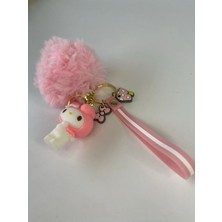 Pink My Melody Ponponlu Anahtarlık Pembe