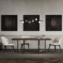 Enza Home Parma Sabit Masa, Metal Ayaklı - Siyah / Bronz