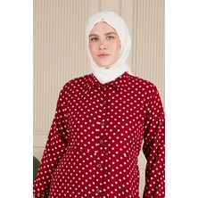 Kadin Buyuk Beden Çıtır Desen Yazlik Tesettur Elbise